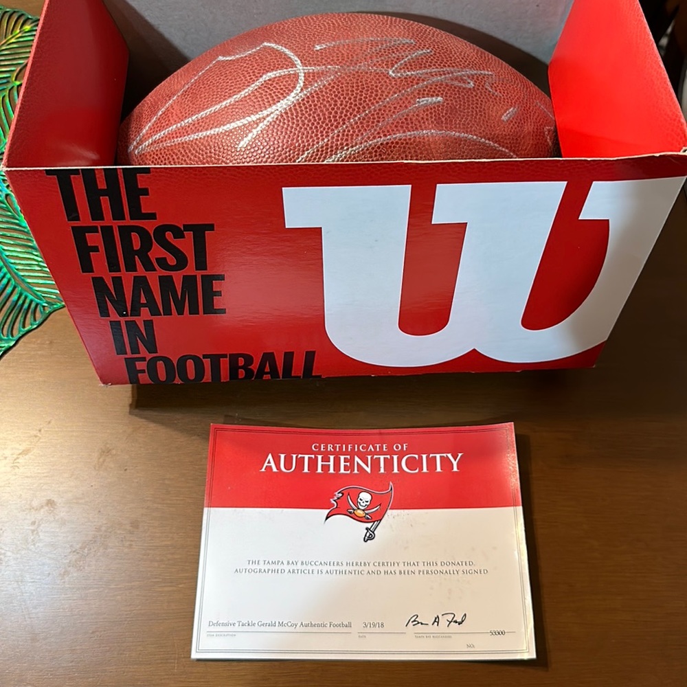 NFL signed football collectible! Defensive Tackle Gerald McCoy authentic